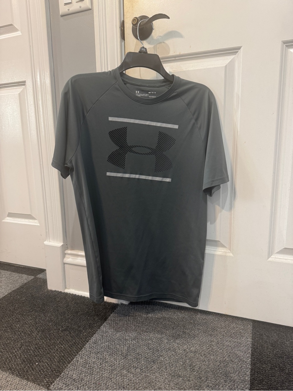 Under Armour Dark Gray Short-Sleeve Performance Tee with Logo